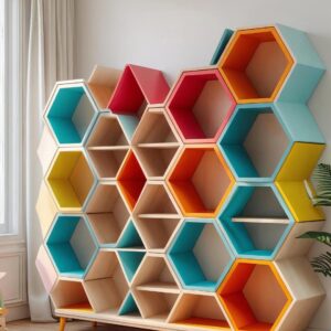 Geometric Honeycomb Bookshelf